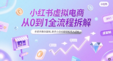 小红书虚拟电商从0到1全流程拆解，手把手教你复制，新手小白也能轻松月入过W-HEIXMI（中国站）