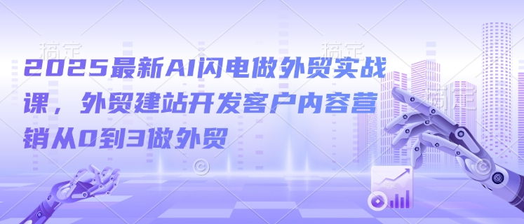 2025最新AI闪电做外贸实战课，外贸建站开发客户内容营销从0到3做外贸-HEIXMI（中国站）