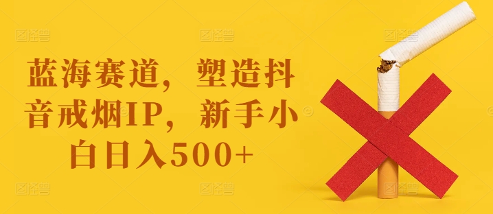 蓝海赛道，塑造抖音戒烟IP，新手小白日入500+【揭秘】-HEIXMI（中国站）