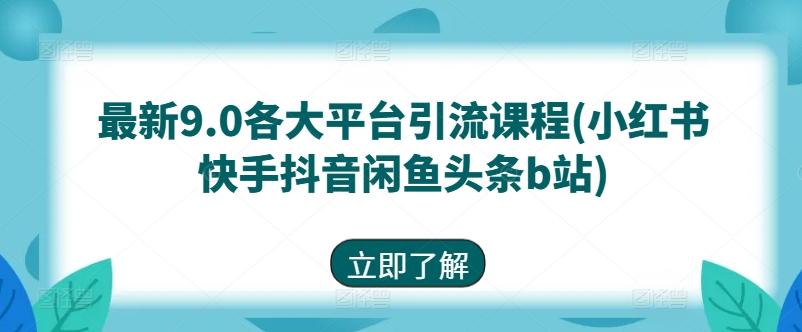 最新9.0各大平台引流课程(小红书快手抖音闲鱼头条b站)-HEIXMI（中国站）