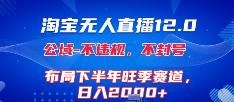 淘宝无人直播12.0，不封号，不违规，布局下半年旺季赛道，日入1k+(独家技术)【揭秘】-HEIXMI（中国站）