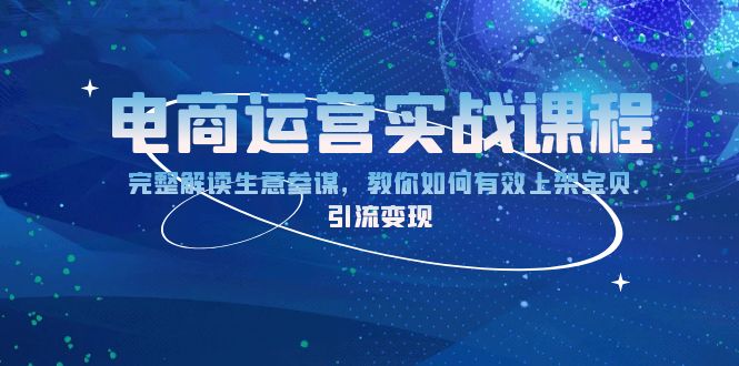 电商运营实战课程：完整解读生意参谋，教你如何有效上架宝贝，引流变现-HEIXMI（中国站）