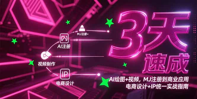3天速成AI绘图+视频，MJ注册到商业应用，电商设计+IP统一实战指南-HEIXMI（中国站）