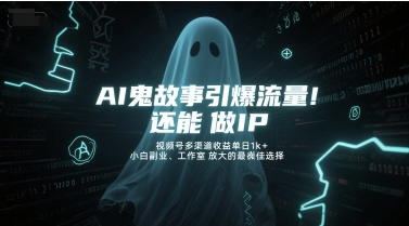 AI鬼故事引爆流量，还能做IP，视频号多渠道收益单日1k+，小白副业、工作室放大的最佳选择 - HEIXMI（中国站）-HEIXMI（中国站）
