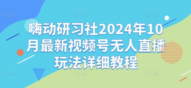 嗨动研习社2024年10月最新视频号无人直播玩法详细教程-HEIXMI（中国站）