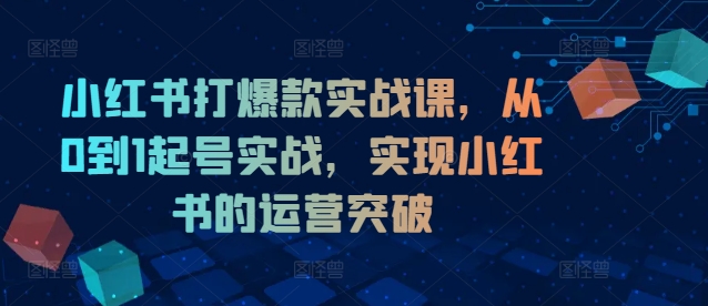 小红书打爆款实战课，从0到1起号实战，实现小红书的运营突破-HEIXMI（中国站）
