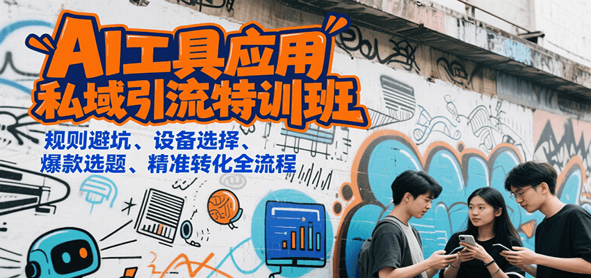 AI工具应用私域引流特训班，规则避坑、设备选择、爆款选题、精准转化全流程-HEIXMI（中国站）