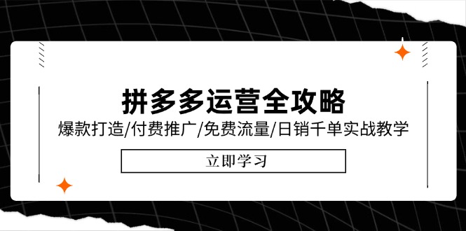 拼多多运营全攻略，爆款打造/付费推广/免费流量/日销千单实战教学/6月更新 - HEIXMI（中国站）-HEIXMI（中国站）