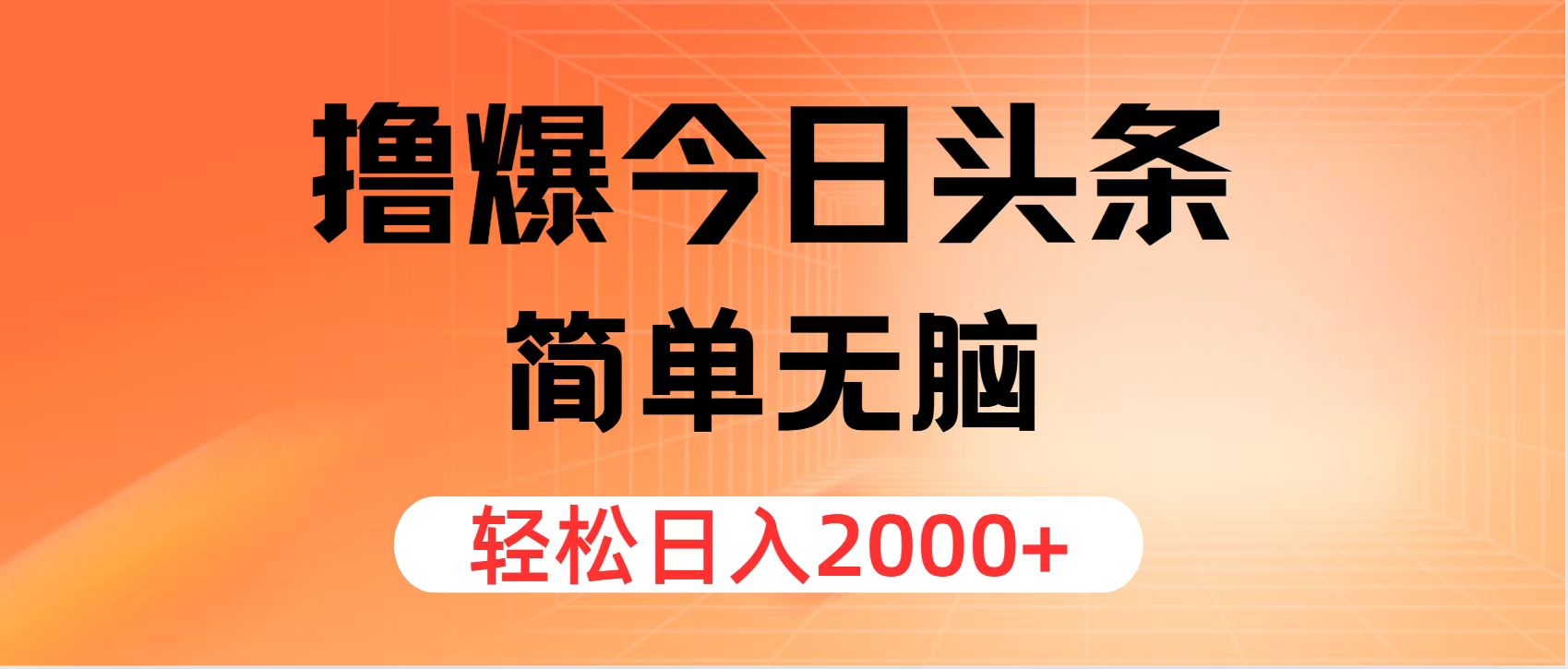 撸爆今日头条，简单无脑，日入2000+-HEIXMI（中国站）