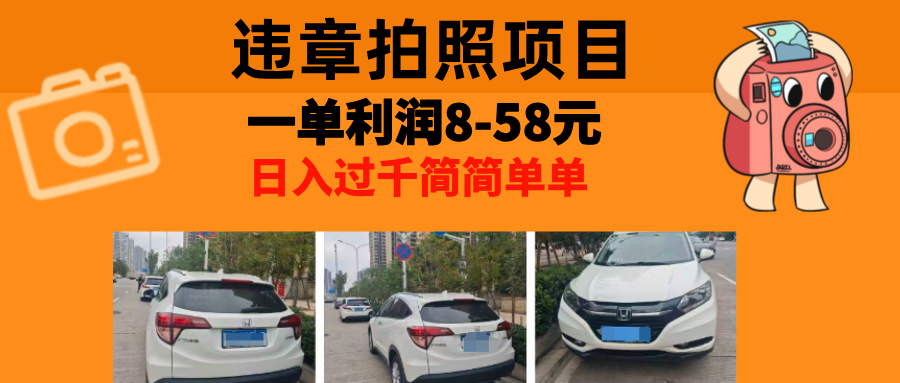 最强副业，违章拍照，一单利润8-58元，全国大小城市都可做-HEIXMI（中国站）