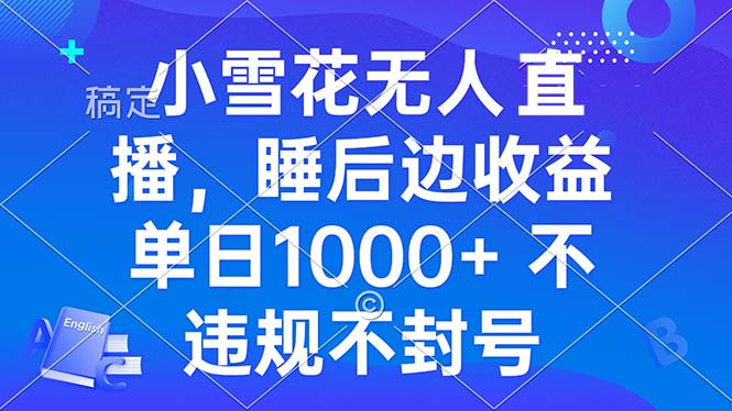 小雪花无人直播 睡后收益单日1000+ 零粉丝新号开播 不违规 看完就会-HEIXMI（中国站）