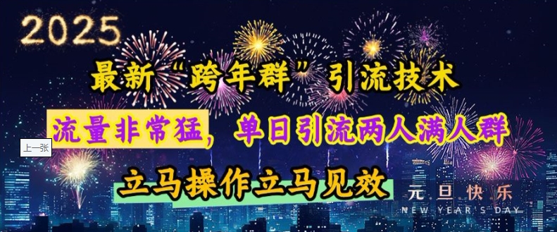 最新“跨年群”引流，流量非常猛，单日引流两人满人群，立马操作立马见效【揭秘】-HEIXMI（中国站）