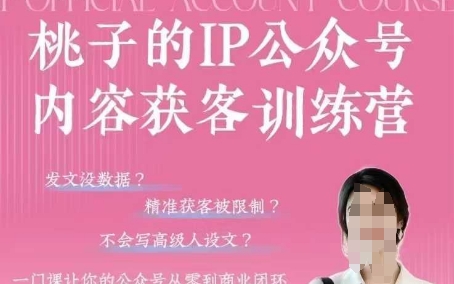 桃子IP公众号内容获客训练营(第3期)，一门让你公众号从0到商业闭环的课程-HEIXMI（中国站）