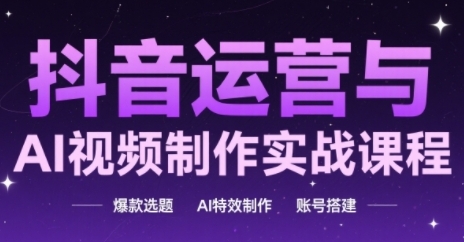 抖音运营与AI视频制作实战课程，爆款选题-AI特效制作-账号搭建 - HEIXMI（中国站）-HEIXMI（中国站）