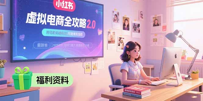 虚拟电商全攻略2.0，开店选品实操流程，账号定位、货源发布、笔记发布技巧-HEIXMI（中国站）