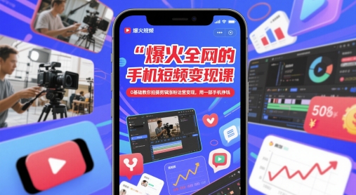 爆火全网的手机短视频变现课，0基础教你拍摄剪辑涨粉运营变现，用一部手机挣钱 - HEIXMI（中国站）-HEIXMI（中国站）