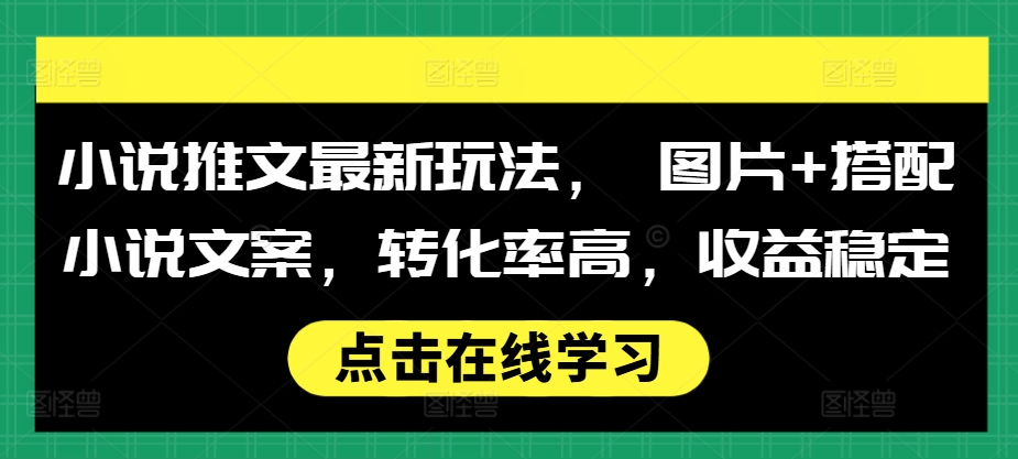 小说推文最新玩法， 图片+搭配小说文案，转化率高，收益稳定-HEIXMI（中国站）