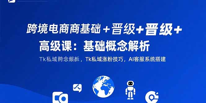 跨境电商基础+晋级+高级课：基础概念解析,Tk私域涨粉技巧,AI客服系统搭建-HEIXMI（中国站）