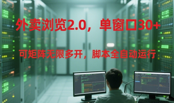 外卖浏览2.0，单窗口30+可矩阵无限多开，脚本全自动运行【揭秘】-HEIXMI（中国站）