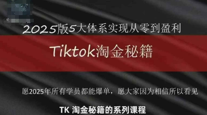 TikTok跨境2025淘金秘籍，​2025TikTok从0到盈利变现-HEIXMI（中国站）