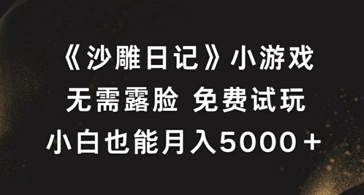 《沙雕日记》小游戏，无需露脸免费试玩，小白也能月入5000+【揭秘】-HEIXMI（中国站）
