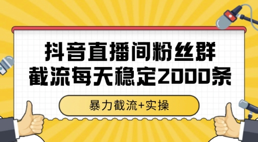 抖音直播间粉丝群暴力截流，一台电脑每天稳定2000条数据，暴力截流+实操 【揭秘】 - HEIXMI（中国站）-HEIXMI（中国站）