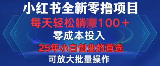 小红书全新纯零撸项目，只要有号就能玩，可放大批量操作，轻松日入100+【揭秘】-HEIXMI（中国站）