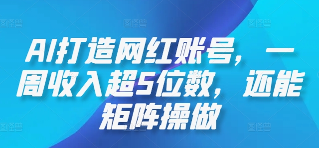 AI打造网红账号，一周收入超5位数，还能矩阵操做-HEIXMI（中国站）