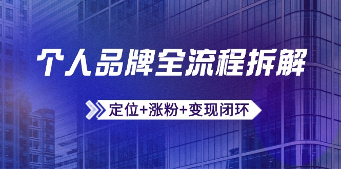 个人品牌全流程拆解：定位+涨粉+变现闭环，微信生态运营与资源整合 - HEIXMI（中国站）-HEIXMI（中国站）