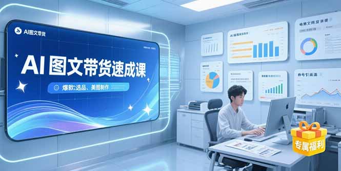AI图文带货速成课，养号引流秘籍，爆款选品策略，美图制作全流程-HEIXMI（中国站）
