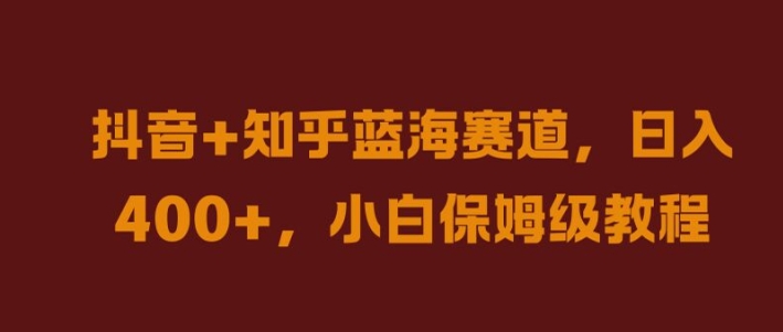 抖音+知乎蓝海赛道，日入几张，小白保姆级教程【揭秘】-HEIXMI（中国站）
