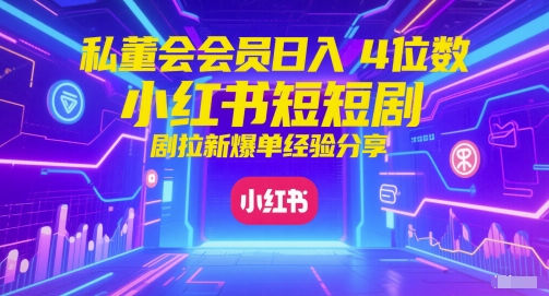 私董会会员日入4位数小红书红果短剧拉新爆单经验分享-HEIXMI（中国站）