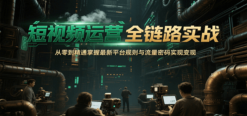 短视频运营全链路实战，从零到精通掌握最新平台规则与流量密码实现变现-HEIXMI（中国站）