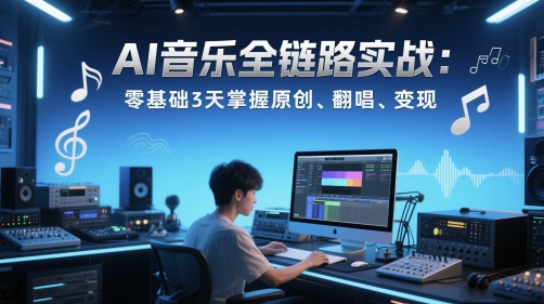 AI音乐全链路实战变现课：零基础3天掌握原创、翻唱、变现 - HEIXMI（中国站）-HEIXMI（中国站）