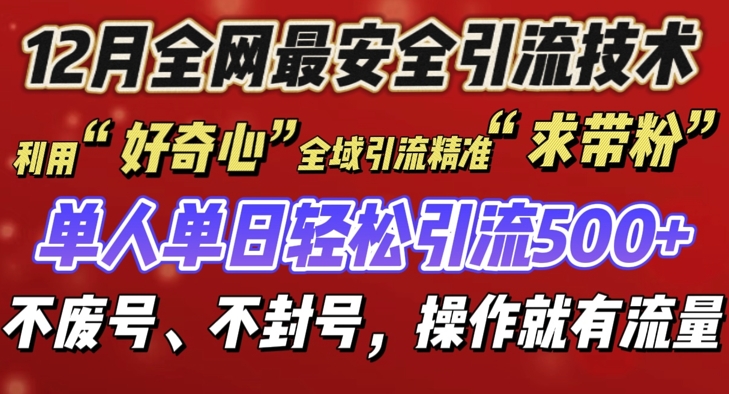 12 月份全网最安全引流创业粉技术来袭，不封号不废号，有操作就有流量【揭秘】-HEIXMI（中国站）