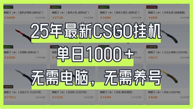 25年最新CSGO挂机系统，单日1000+，无需电脑，无需养号，0基础可上手-HEIXMI（中国站）