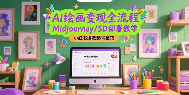 AI绘画变现全流程，Midjourney/SD部署教学，小红书爆款起号技巧-HEIXMI（中国站）