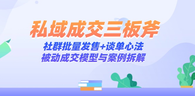私域成交三板斧：社群批量发售+谈单心法，被动成交模型与案例拆解 - HEIXMI（中国站）-HEIXMI（中国站）