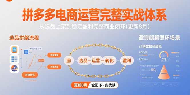 拼多多电商运营完整实战体系，从选品上架到稳定盈利完整商业闭环(更新8月-HEIXMI（中国站）