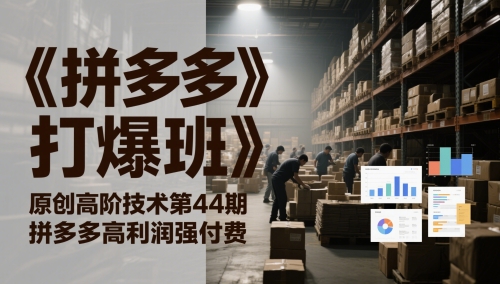 《拼多多打爆班》原创高阶技术第44期，拼多多高利润强付费 - HEIXMI（中国站）-HEIXMI（中国站）