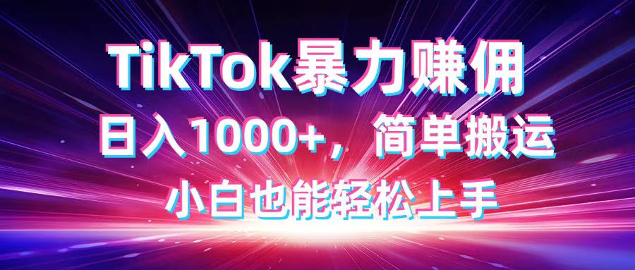 TikTok搬运暴力赚佣，日入1000+，简单搬运，小白也能轻松上手-HEIXMI（中国站）
