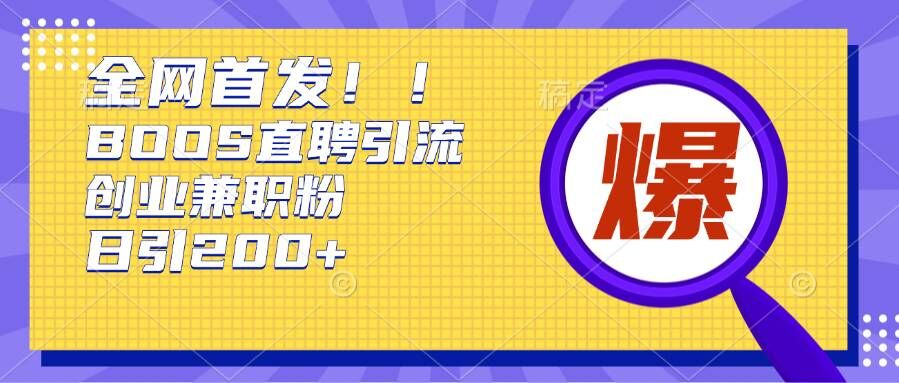 通过Boss直聘，每天轻松钓到200+多条创业大鱼的秘籍【揭秘】-HEIXMI（中国站）
