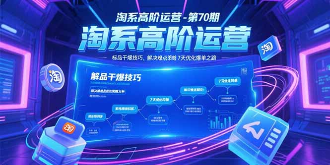 淘系高阶运营-第70期，标品干爆技巧，解决难点策略，大佬操盘方法-HEIXMI（中国站）