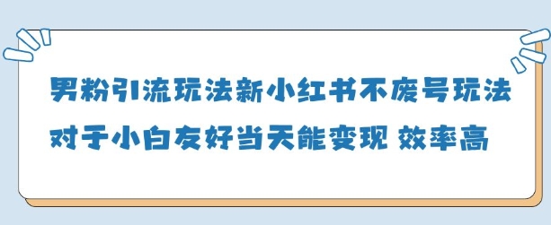 男粉引流玩法(新)，玩法友好做的好当天就能变现-HEIXMI（中国站）
