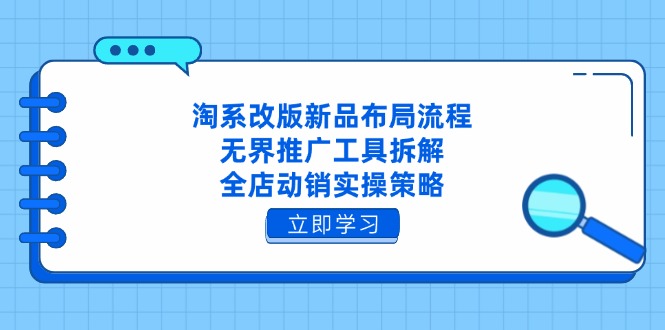 淘系改版新品布局流程，无界推广工具拆解，全店动销实操策略-HEIXMI（中国站）