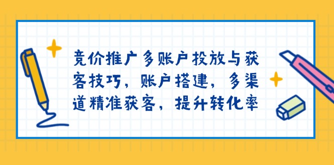 竞价推广多账户投放与获客技巧，账户搭建，多渠道精准获客，提升转化率-HEIXMI（中国站）