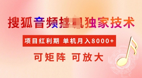 全网首发搜狐音频挂JI独家技术，项目红利期，可矩阵可放大，稳定月入8k【揭秘】-HEIXMI（中国站）