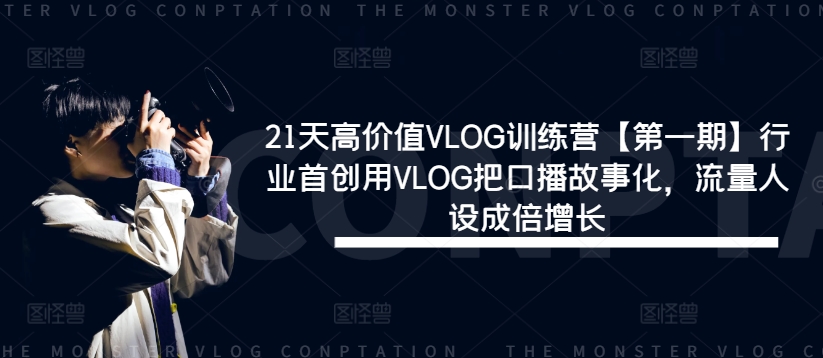 21天高价值VLOG训练营【第一期】行业首创用VLOG把口播故事化，流量人设成倍增长-HEIXMI（中国站）