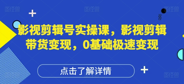 影视剪辑号实操课，影视剪辑带货变现，0基础极速变现-HEIXMI（中国站）