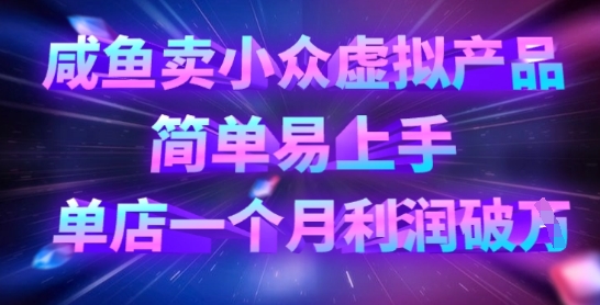 咸鱼卖小众虚拟产品，简单易上手，单店一个月利润破W-HEIXMI（中国站）
